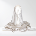 White Pure Silk Beaded