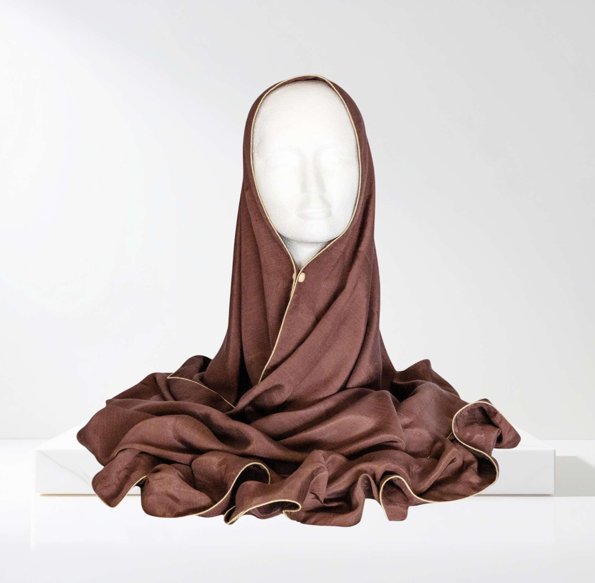 Brown Pure Silk Plain