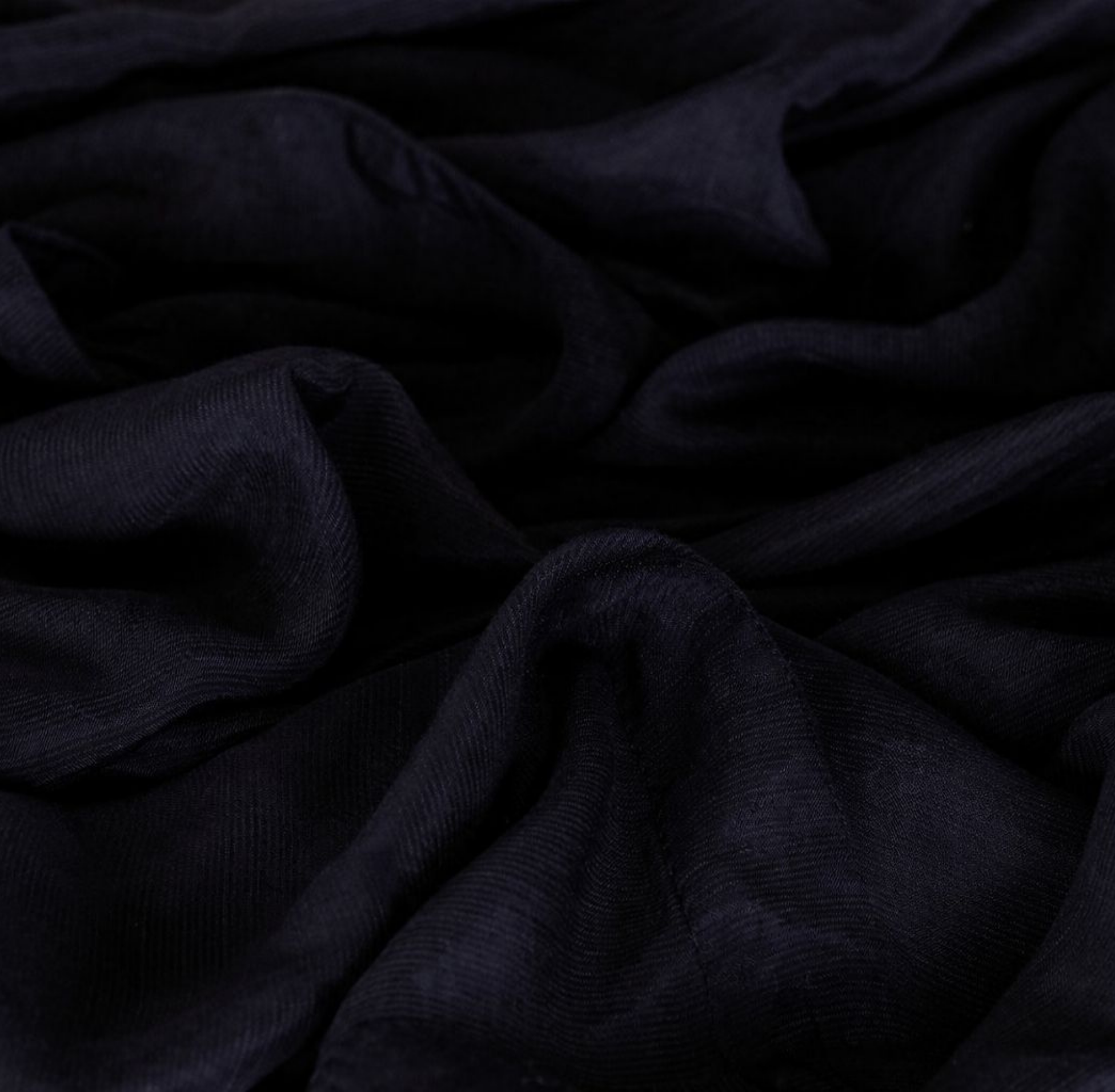 Black Pure Silk Plain