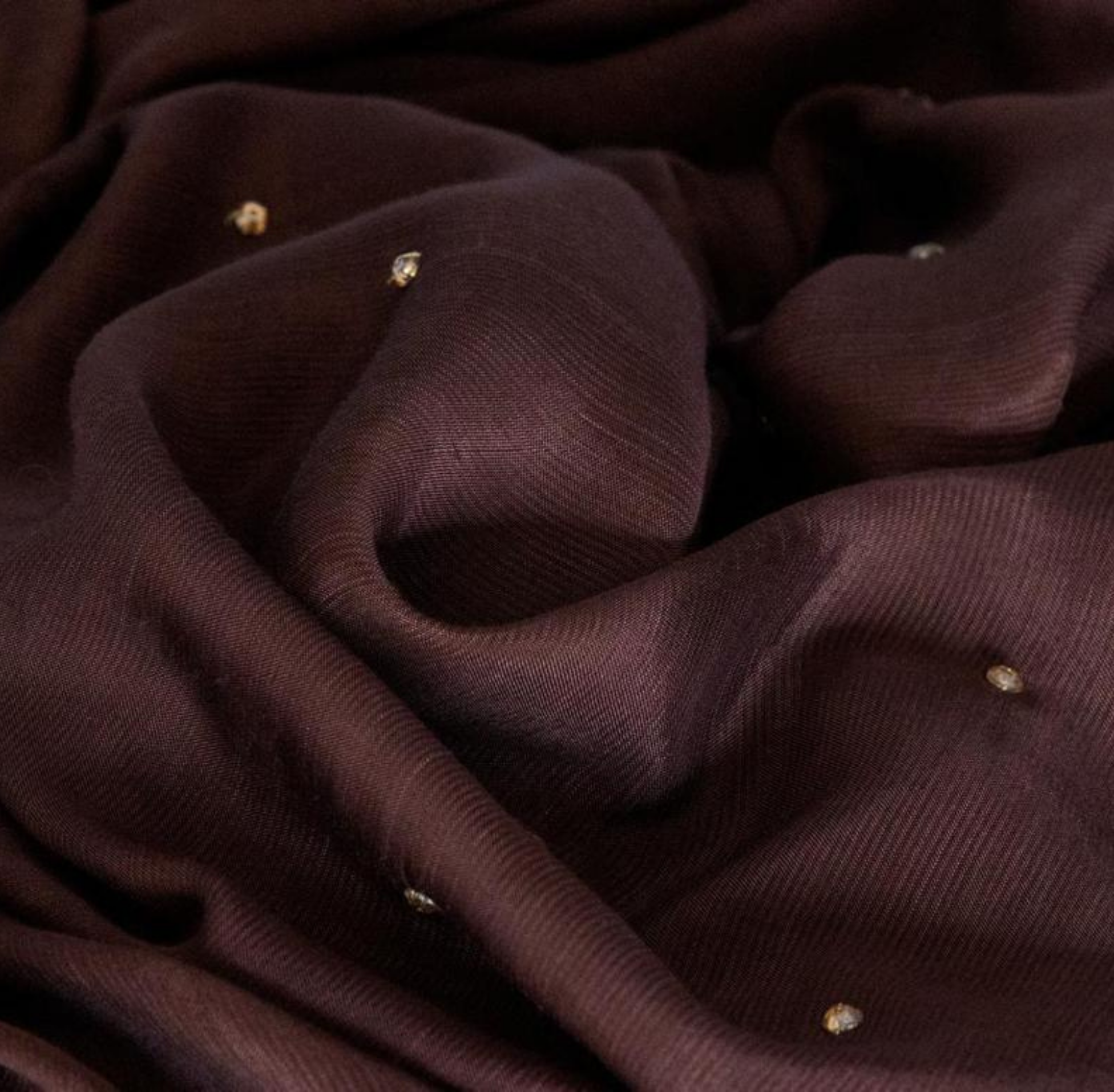 Brown Pure Silk Beaded