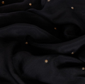 Black Pure Silk Beaded