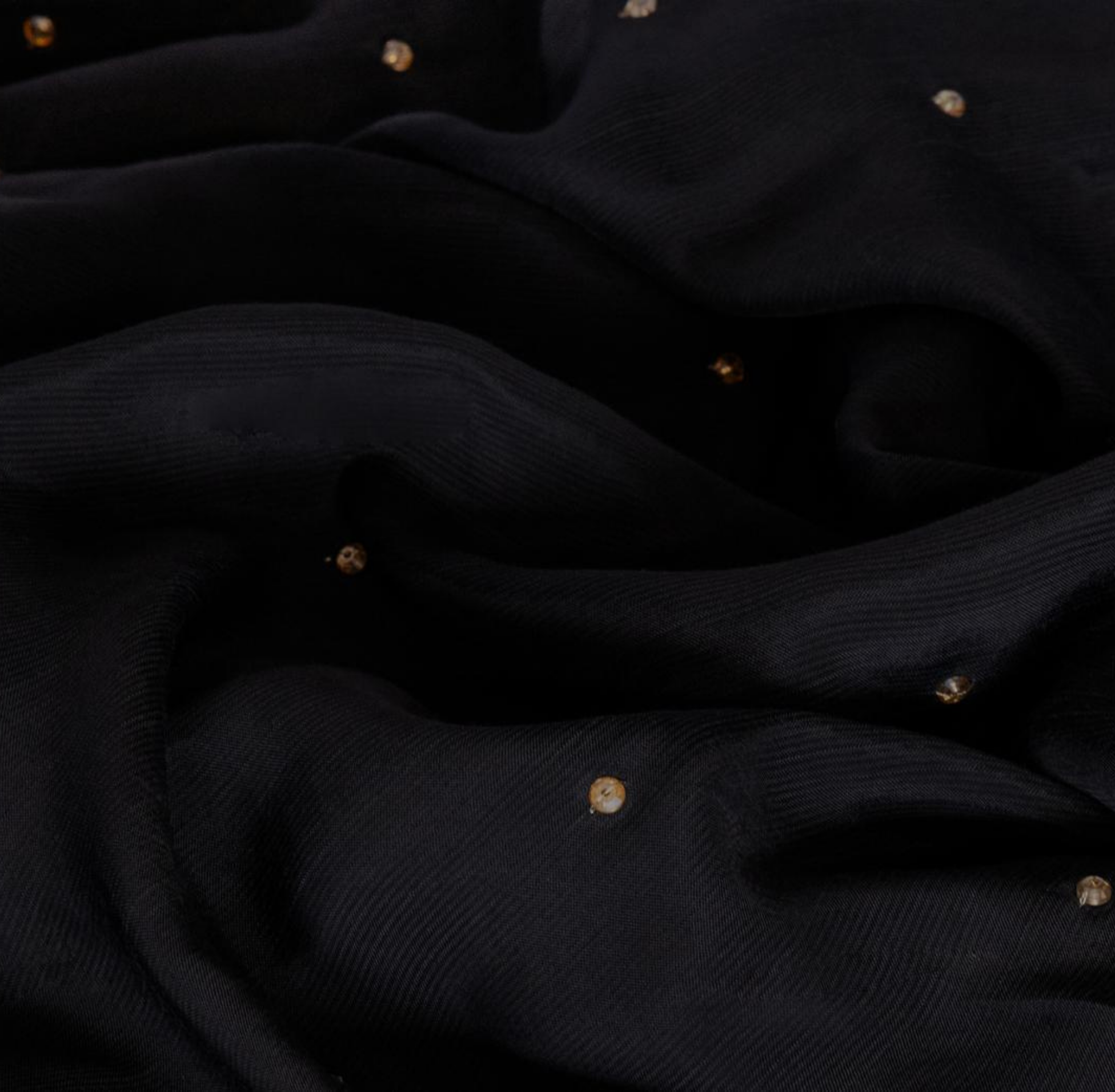 Black Pure Silk Beaded