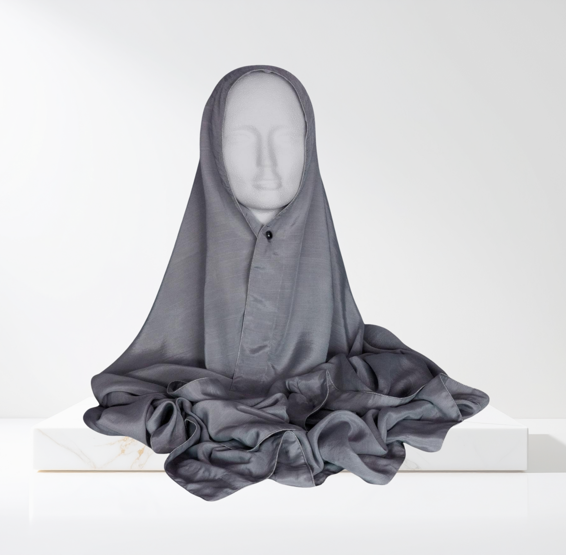 Grey Pure Silk Plain